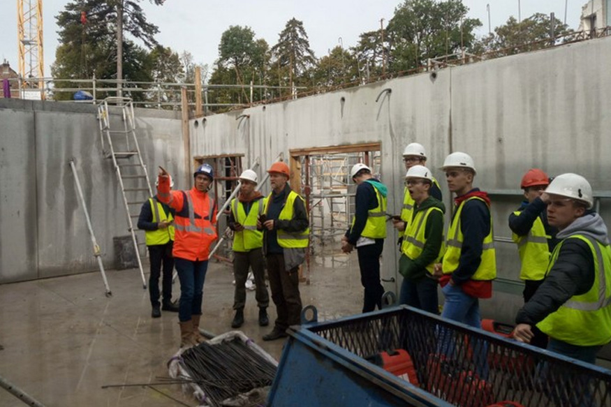 Les étudiants de BTS Bâtiment sur le chantier 